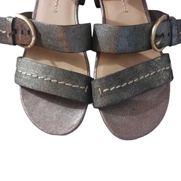 Naked Feet Zeke Chrome and Bronze Leather Sandal size 7.5 - Picture 4 of 10